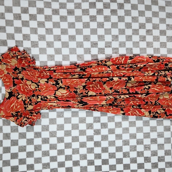 Abel The Label Dress Australian Maxi short sleeve floral v neck vivid dreams S - Picture 6 of 9